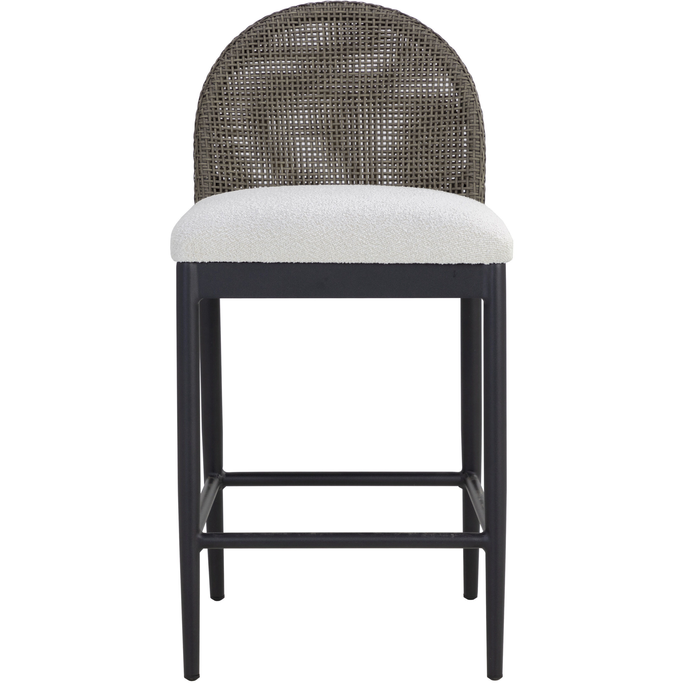 Calandri 36 inch Black / Louis Cream Outdoor Counter Stool